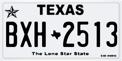 TX license plate BXH2513