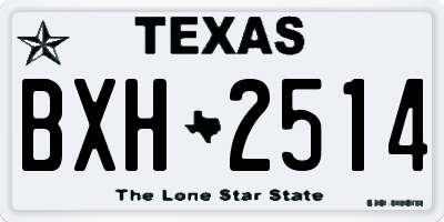 TX license plate BXH2514