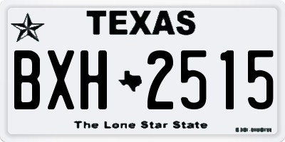 TX license plate BXH2515