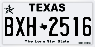 TX license plate BXH2516
