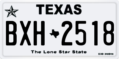 TX license plate BXH2518