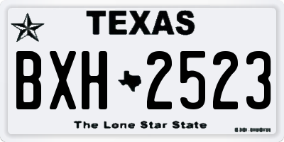 TX license plate BXH2523