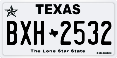 TX license plate BXH2532
