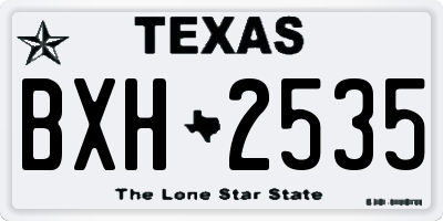TX license plate BXH2535