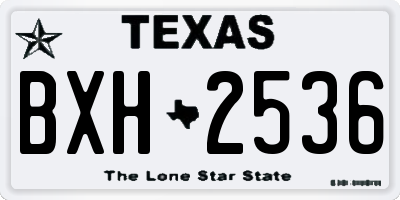TX license plate BXH2536