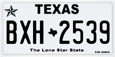 TX license plate BXH2539