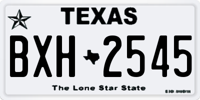 TX license plate BXH2545