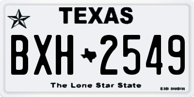 TX license plate BXH2549