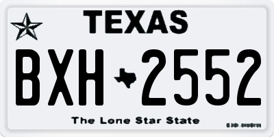 TX license plate BXH2552