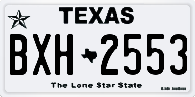 TX license plate BXH2553