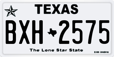TX license plate BXH2575