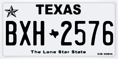TX license plate BXH2576