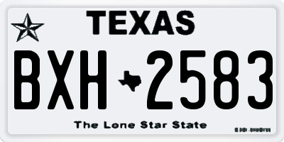 TX license plate BXH2583