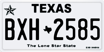 TX license plate BXH2585