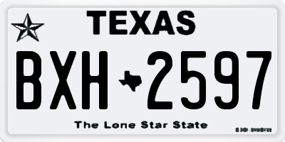 TX license plate BXH2597