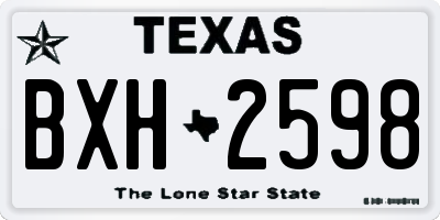 TX license plate BXH2598