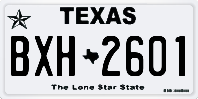 TX license plate BXH2601