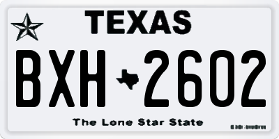 TX license plate BXH2602