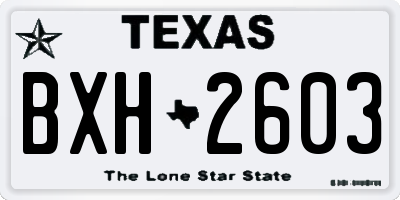 TX license plate BXH2603
