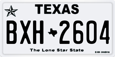 TX license plate BXH2604