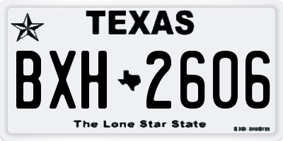 TX license plate BXH2606