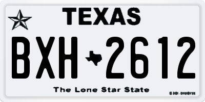 TX license plate BXH2612