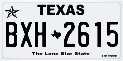 TX license plate BXH2615