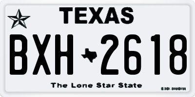 TX license plate BXH2618