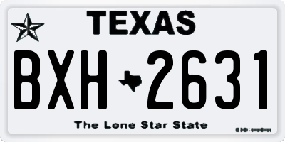 TX license plate BXH2631