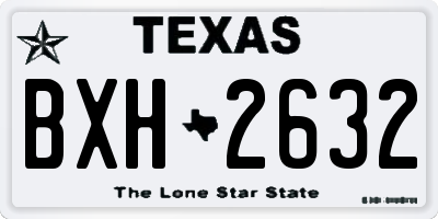 TX license plate BXH2632