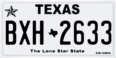 TX license plate BXH2633