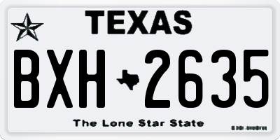TX license plate BXH2635