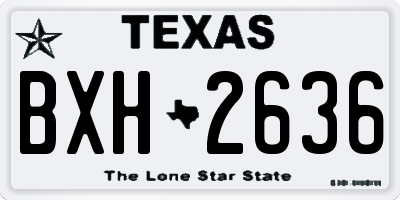 TX license plate BXH2636