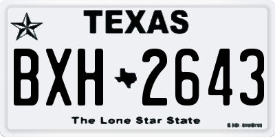 TX license plate BXH2643