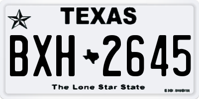 TX license plate BXH2645