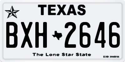 TX license plate BXH2646