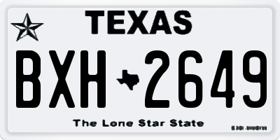 TX license plate BXH2649