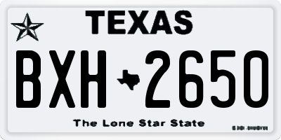 TX license plate BXH2650
