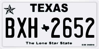 TX license plate BXH2652