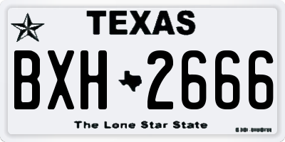 TX license plate BXH2666