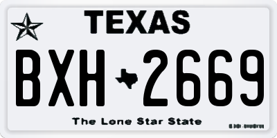 TX license plate BXH2669