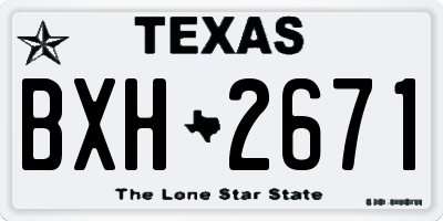 TX license plate BXH2671