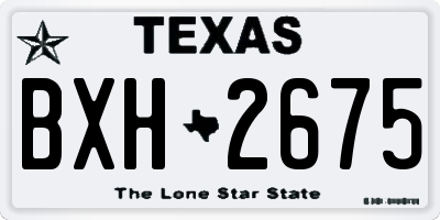 TX license plate BXH2675
