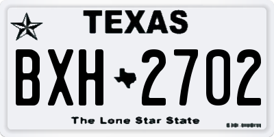 TX license plate BXH2702