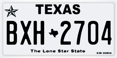 TX license plate BXH2704