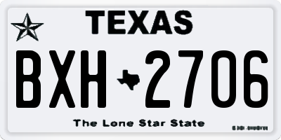 TX license plate BXH2706