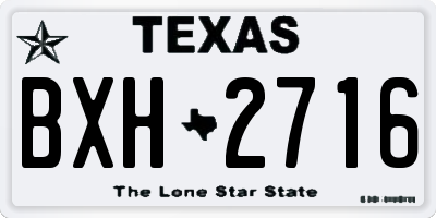 TX license plate BXH2716