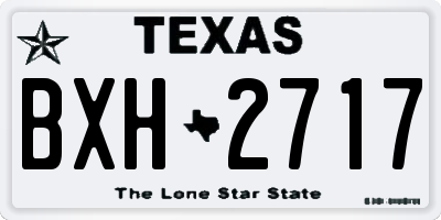 TX license plate BXH2717