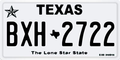 TX license plate BXH2722