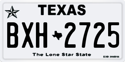 TX license plate BXH2725
